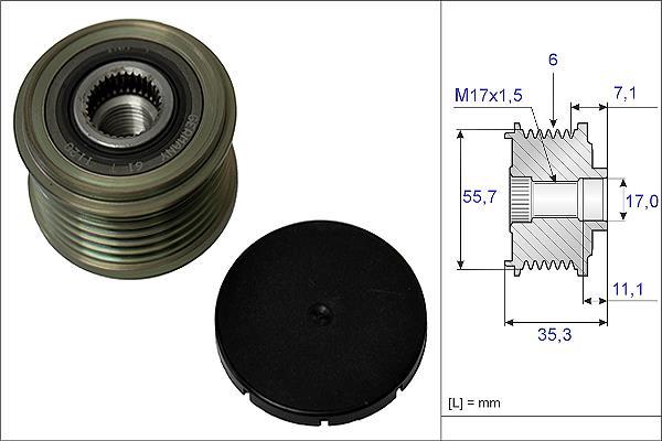 Rueda libre alternador Schaeffler INA ref. 535 0037 10