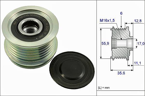 Poulie roue libre, alternateur (Poulie débrayable d'alternateur) Schaeffler INA 535 0041 10
