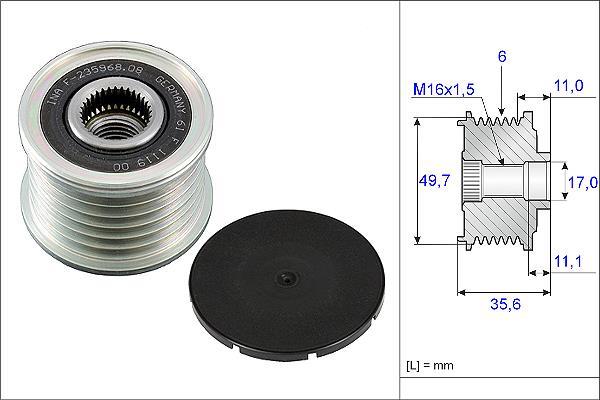 Rueda libre alternador Schaeffler INA ref. 535 0086 10