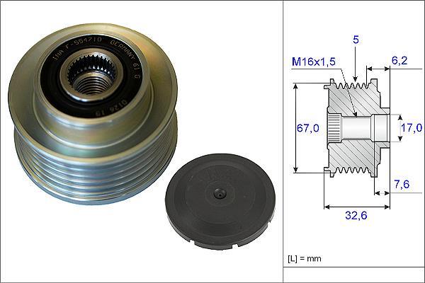 Rueda libre alternador Schaeffler INA ref. 535 0097 10