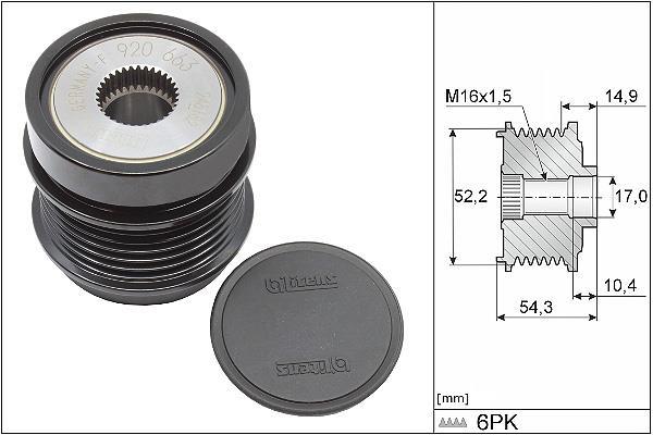 Poulie roue libre, alternateur (Poulie débrayable d'alternateur) Schaeffler INA 535 0342 10