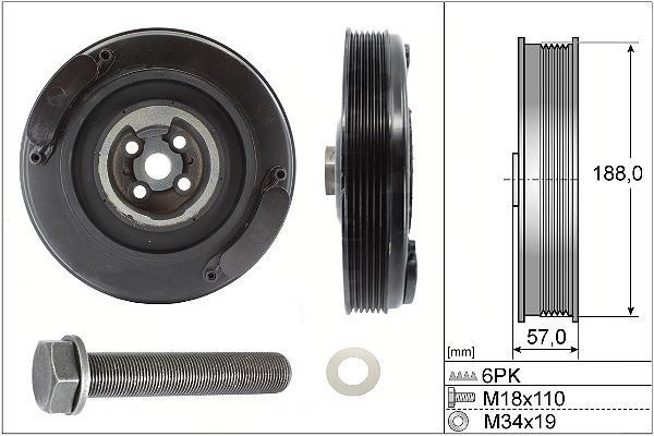 Kit poleas, cigüeñal (Rueda libre, cigüeñal) Schaeffler INA ref. 544 0002 20
