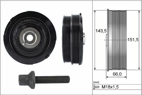 Kit poleas, cigüeñal (Rueda libre, cigüeñal) Schaeffler INA ref. 544 0069 20