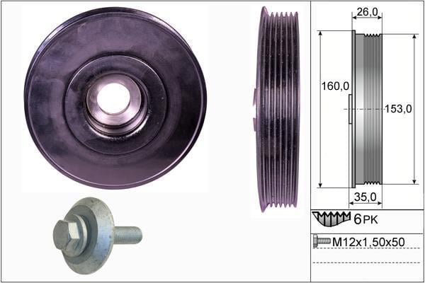 Kit poleas, cigüeñal (Rueda libre, cigüeñal) Schaeffler INA ref. 544 0079 20