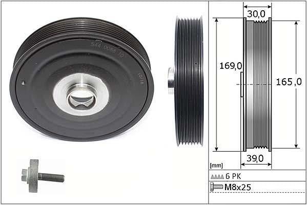 Kit de poulies, vilebrequin (Poulie de vilebrequin) Schaeffler INA 544 0088 20