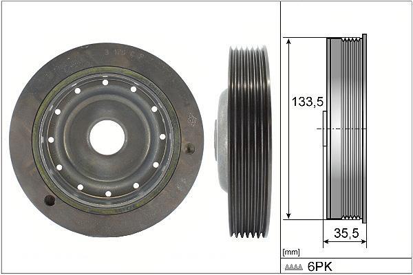 Poulie damper (Poulie de vilebrequin) Schaeffler INA ref. 544 0091 10