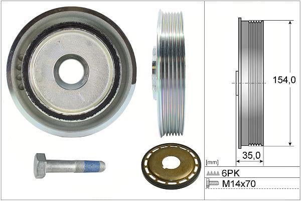 Kit poleas, cigüeñal (Rueda libre, cigüeñal) Schaeffler INA ref. 544 0112 21