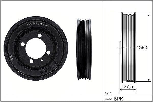 Poulie damper (Poulie de vilebrequin) Schaeffler INA 544 0125 10