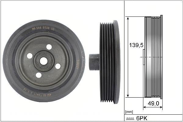 Poulie damper (Poulie de vilebrequin) Schaeffler INA ref. 544 0139 10
