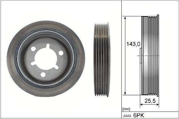 Poulie damper (Poulie de vilebrequin) Schaeffler INA ref. 544 0145 10