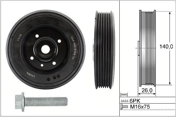 Kit poleas, cigüeñal (Rueda libre, cigüeñal) Schaeffler INA ref. 544 0158 20
