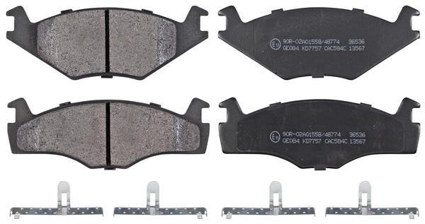 Jeu de 4 plaquettes de frein A.B.S. ALL BRAKE SYSTEMS BV. ref. 36536