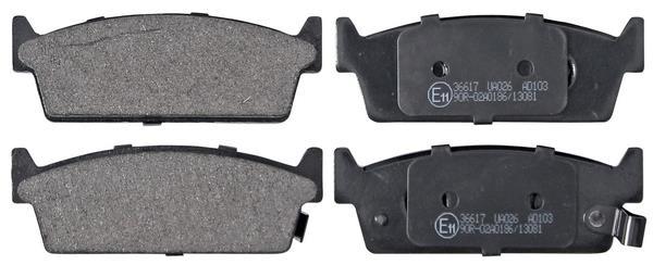 Jeu de 4 plaquettes de frein A.B.S. ALL BRAKE SYSTEMS BV. ref. 36617