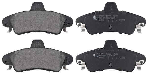 Jeu de 4 plaquettes de frein A.B.S. ALL BRAKE SYSTEMS BV. ref. 37497