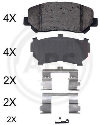 Jogo de 4 pastilhas de travão A.B.S. ALL BRAKE SYSTEMS BV. ref. 35057