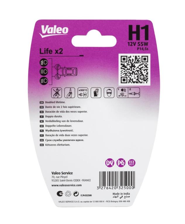 Ampoule VALEO 1 ✕ H1 - ref. 032500