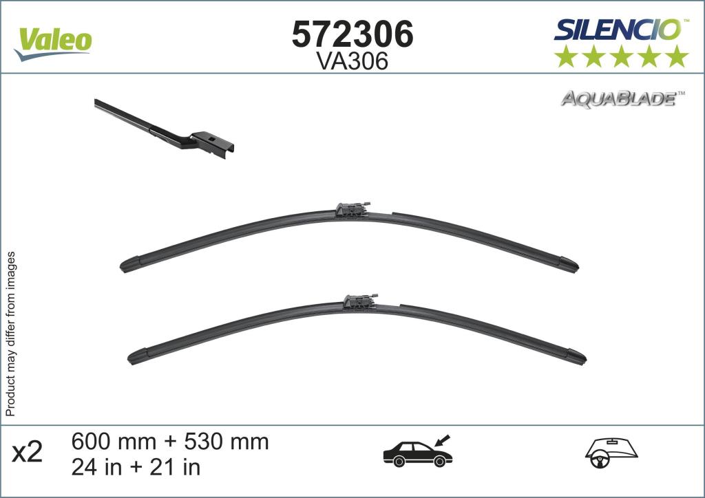 Balai d'essuie-glace (Essuie glace) VALEO VA306 - ref. 572306
