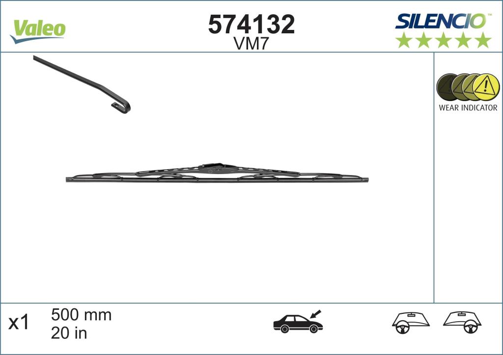 Limpiaparabrisas (Escobillas) VALEO VM7 - ref. 574132