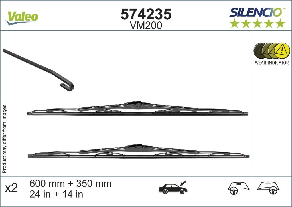 Limpiaparabrisas (Escobillas) VALEO VM104 RHD - ref. 574235