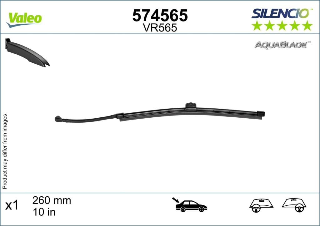 Balai d'essuie-glace (Essuie glace) VALEO VR565 - ref. 574565