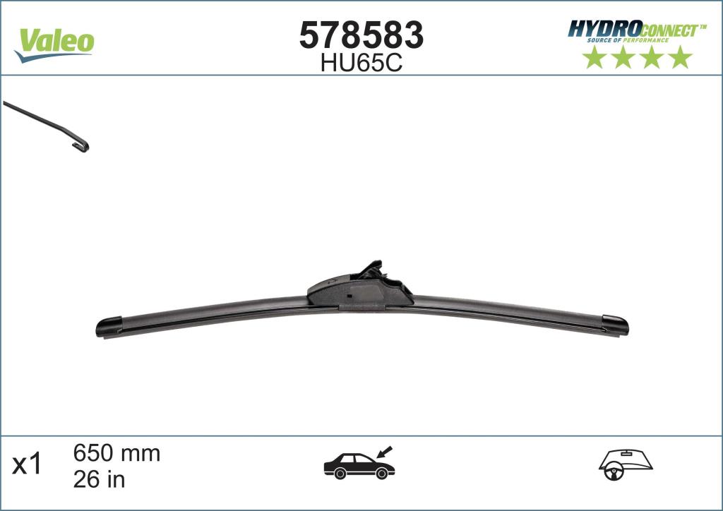 Balai d'essuie-glace (Essuie glace) VALEO HU65C - ref. 578583