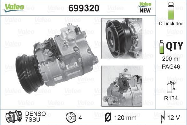 Compresseur, climatisation VALEO 699320