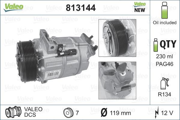 Compresseur, climatisation VALEO ref. 813144