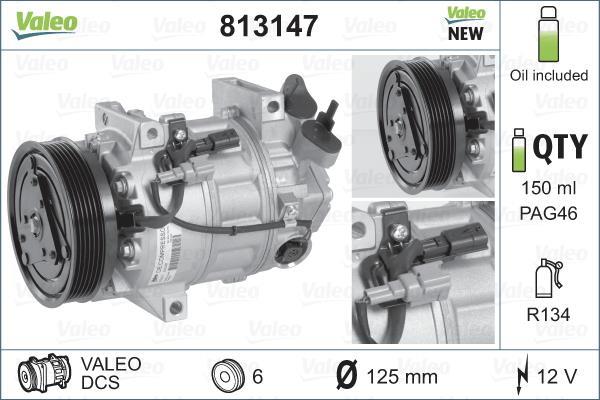Compresseur, climatisation VALEO ref. 813147