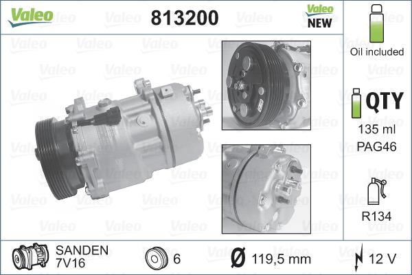 Compresseur, climatisation VALEO ref. 813200