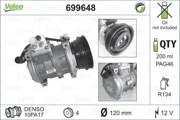 Compresseur, climatisation VALEO ref. 699648