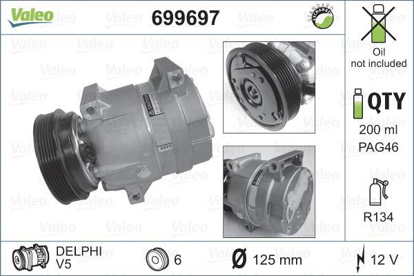 Compresseur, climatisation VALEO ref. 699697