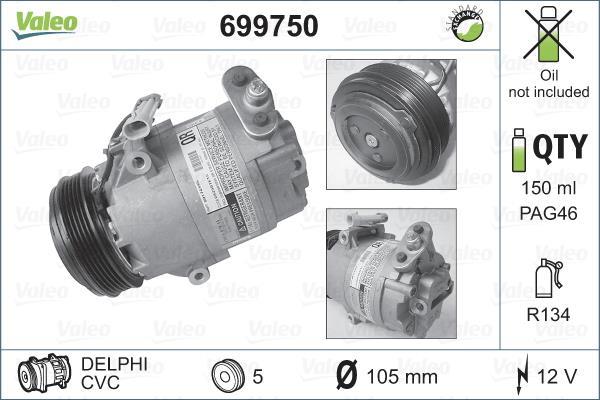 Compresseur, climatisation VALEO ref. 699750