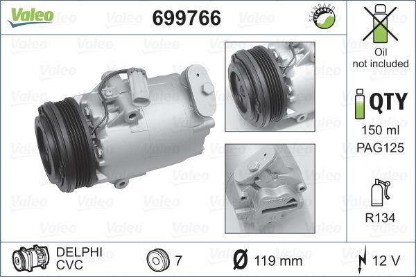 Compresseur, climatisation VALEO ref. 699766
