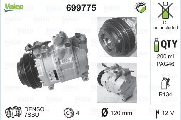Compresseur, climatisation VALEO ref. 699775