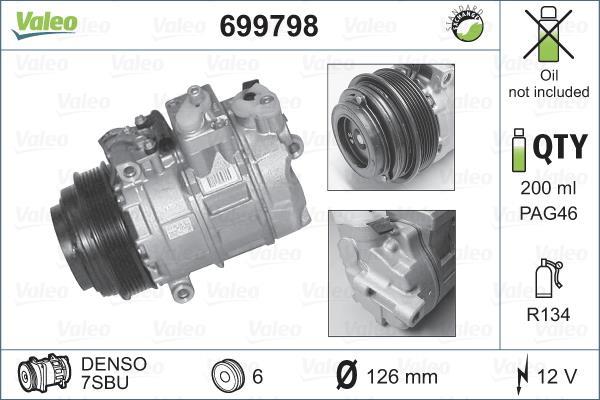 Compresseur, climatisation VALEO ref. 699798