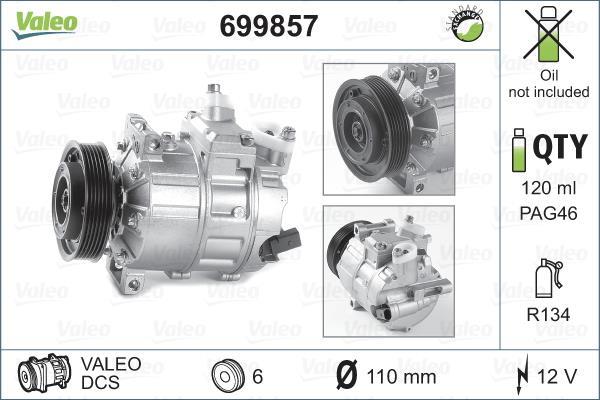 Compresseur, climatisation VALEO ref. 699857