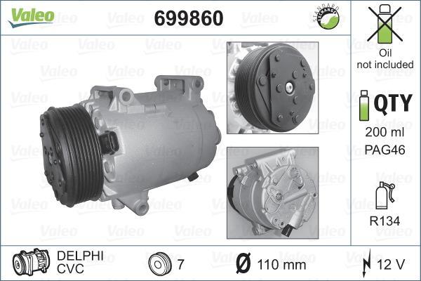 Compresseur, climatisation VALEO ref. 699860