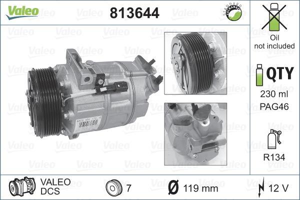 Compresseur, climatisation VALEO ref. 813644