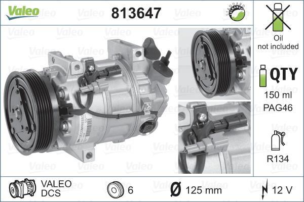 Compresseur, climatisation VALEO 813647
