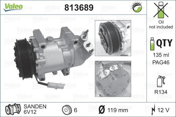 Compresseur, climatisation VALEO ref. 813689