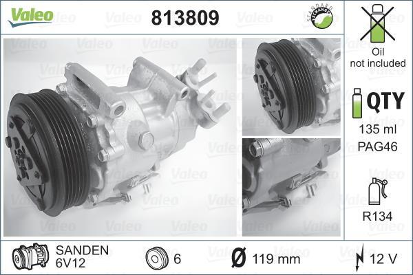 Compresseur, climatisation VALEO ref. 813809