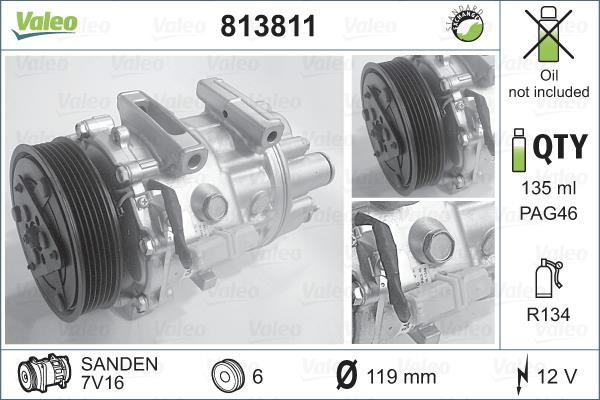 Compresseur, climatisation VALEO ref. 813811