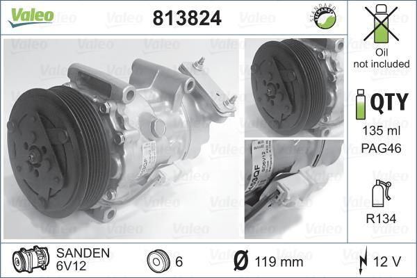 Compresseur, climatisation VALEO ref. 813824