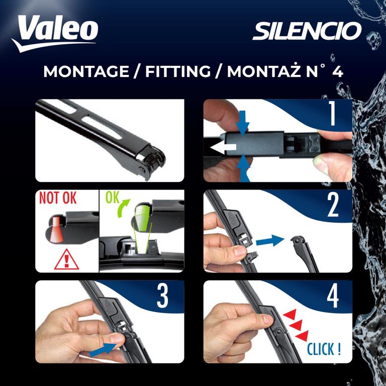 Balai d'essuie-glace (Essuie glace) VALEO VF302 - ref. 574303
