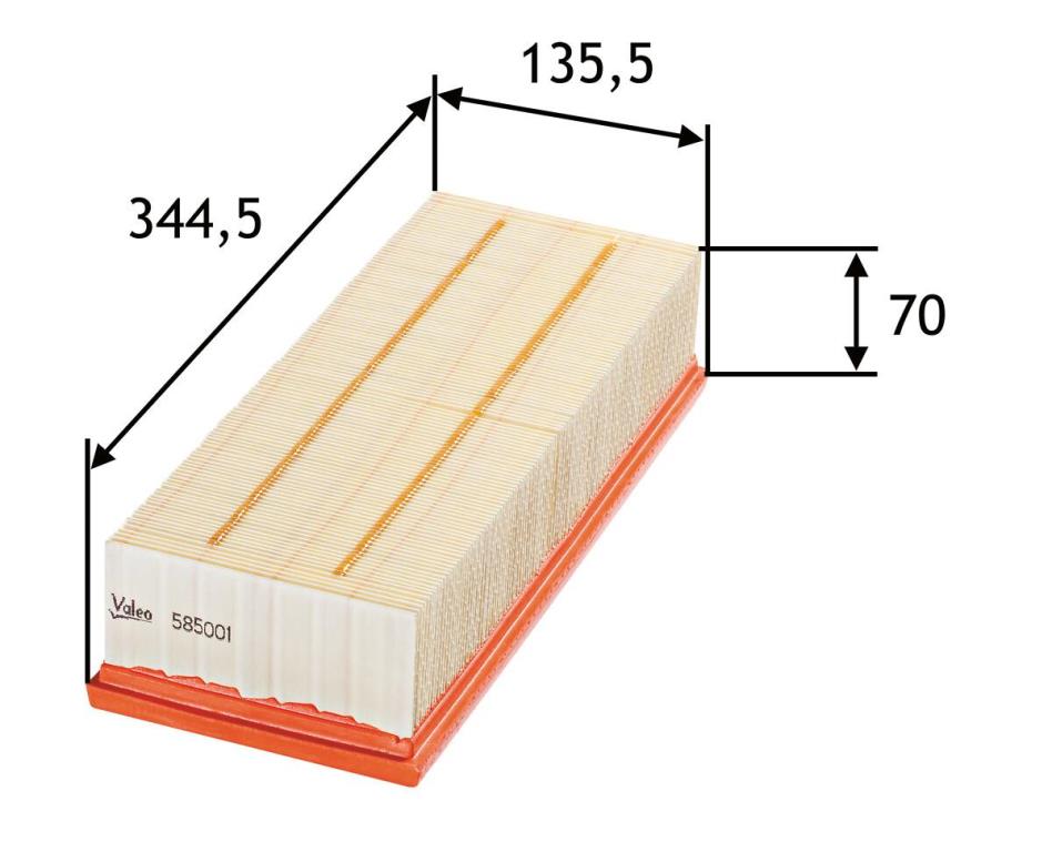 585227 VALEO Luchtfilter Lengte: 234 mm, Filter insert voor Hyundai i10 pa | prijs en ervaringen