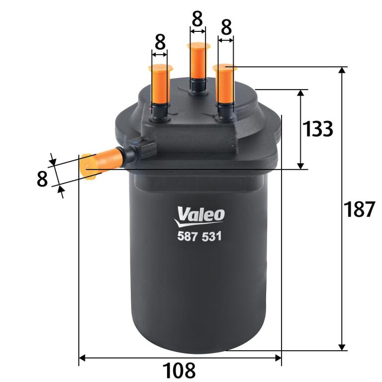 Filtre à carburant (Filtre à gasoil) VALEO 587531