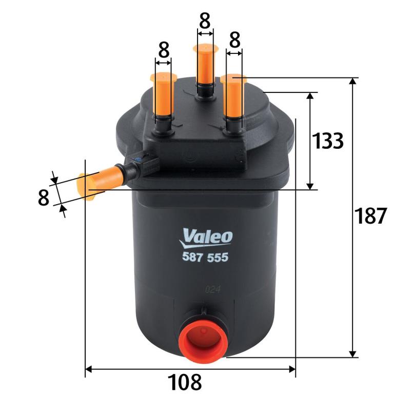 Filtre à carburant (Filtre à gasoil) VALEO 587555