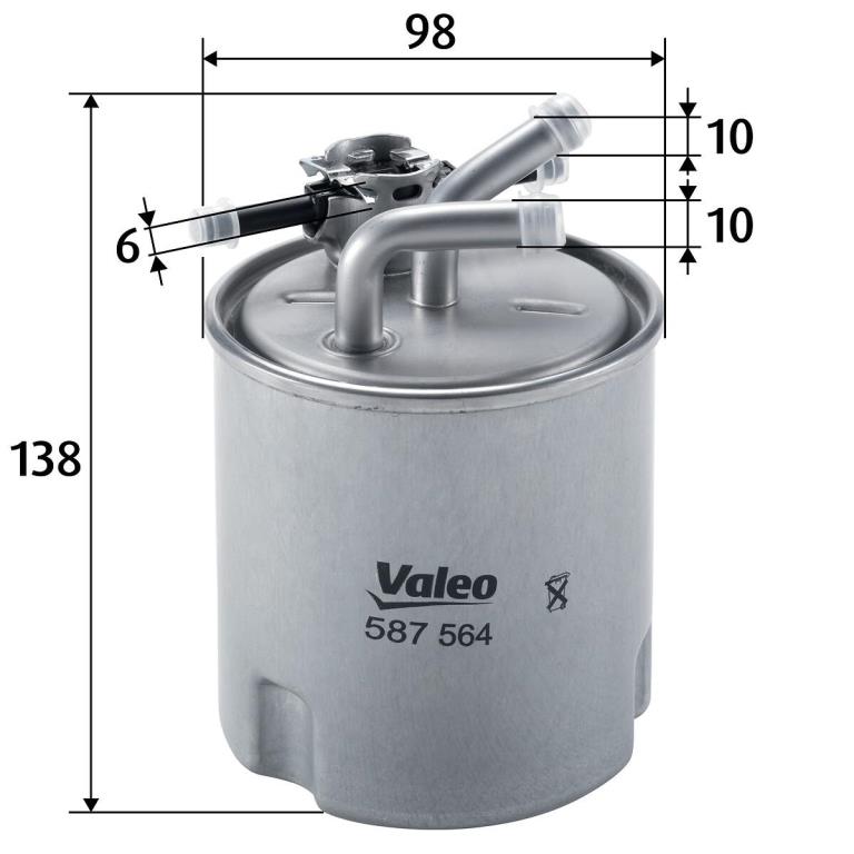 Filtre à carburant (Filtre à gasoil) VALEO 587564