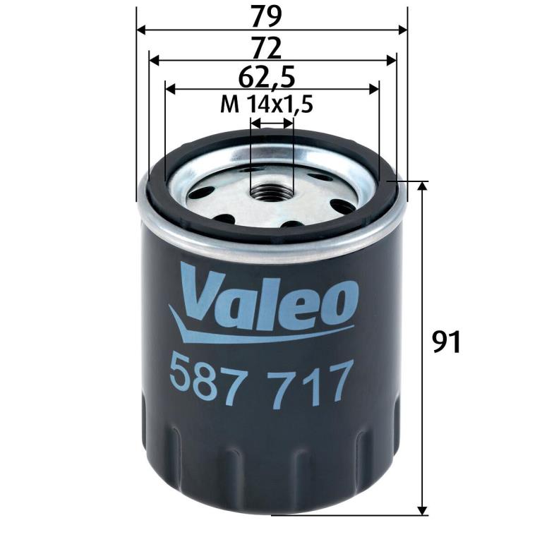 Filtre à carburant (Filtre à gasoil) VALEO 587717