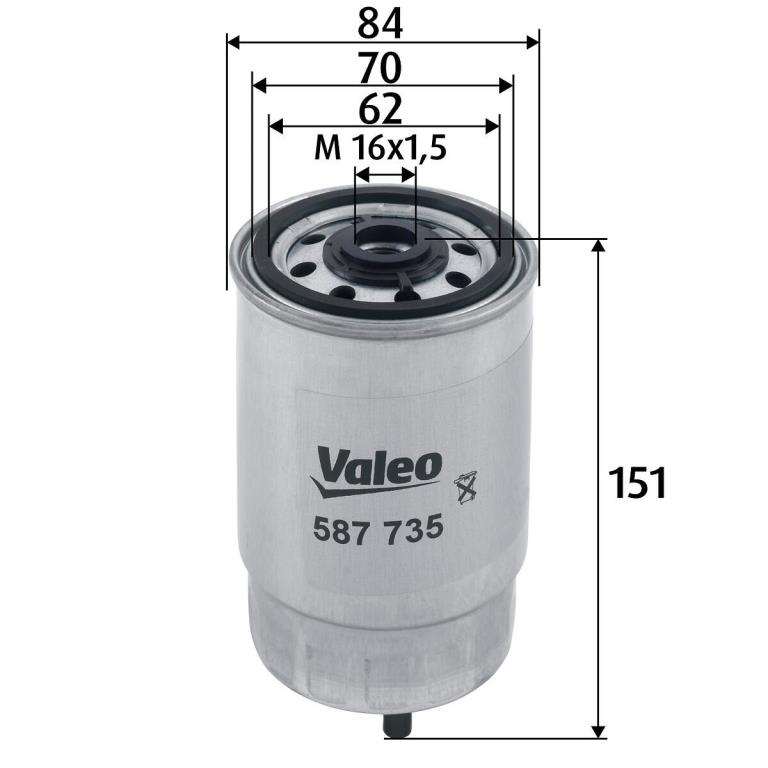 Filtre à carburant (Filtre à gasoil) VALEO ref. 587735